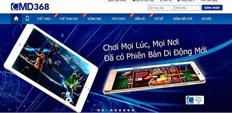 Đa dạng hình thức chơi trên cmd368