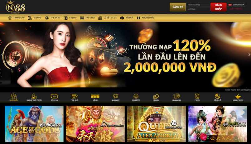 Giao diện cổng game nap88 đẳng cấp